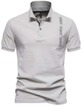 Men's Collared Neck Geometric Embroidered Polo - Trendsi - Flyclothing LLC