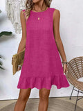 Ruffled Hem Round Neck Sleeveless Dress - Trendsi - Flyclothing LLC