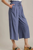 Umgee Full Size Linen Wide Fit Pants with Drawstring Plus Size - Trendsi - Flyclothing LLC