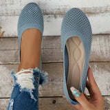 Solid Color Mesh Flat Slip-Ons - Trendsi - Flyclothing LLC