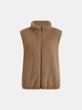 Full Size Fuzzy Zip Up Vest Coat with Pockets - Trendsi - Flyclothing LLC