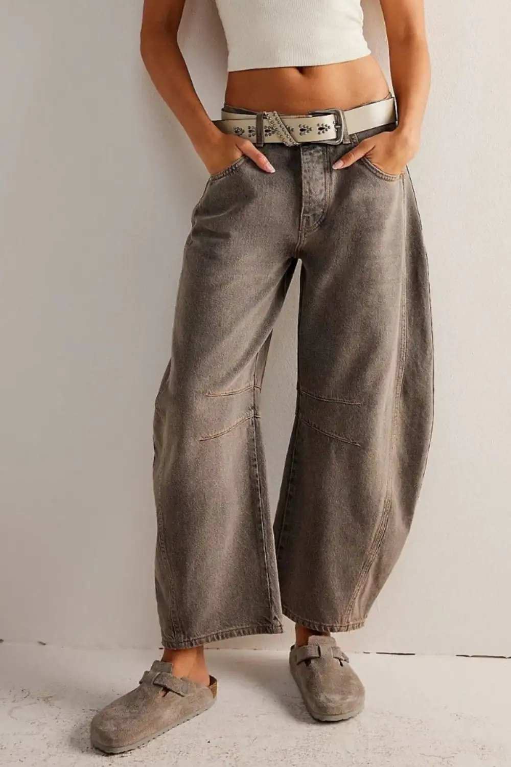 Wide Leg Jeans with Pockets - Trendsi - Flyclothing LLC