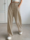 Drawstring Striped Elastic Waist Pants - Trendsi - Flyclothing LLC