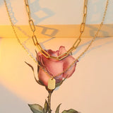 18K Gold-Plated Double Layered Necklace - Trendsi - Flyclothing LLC