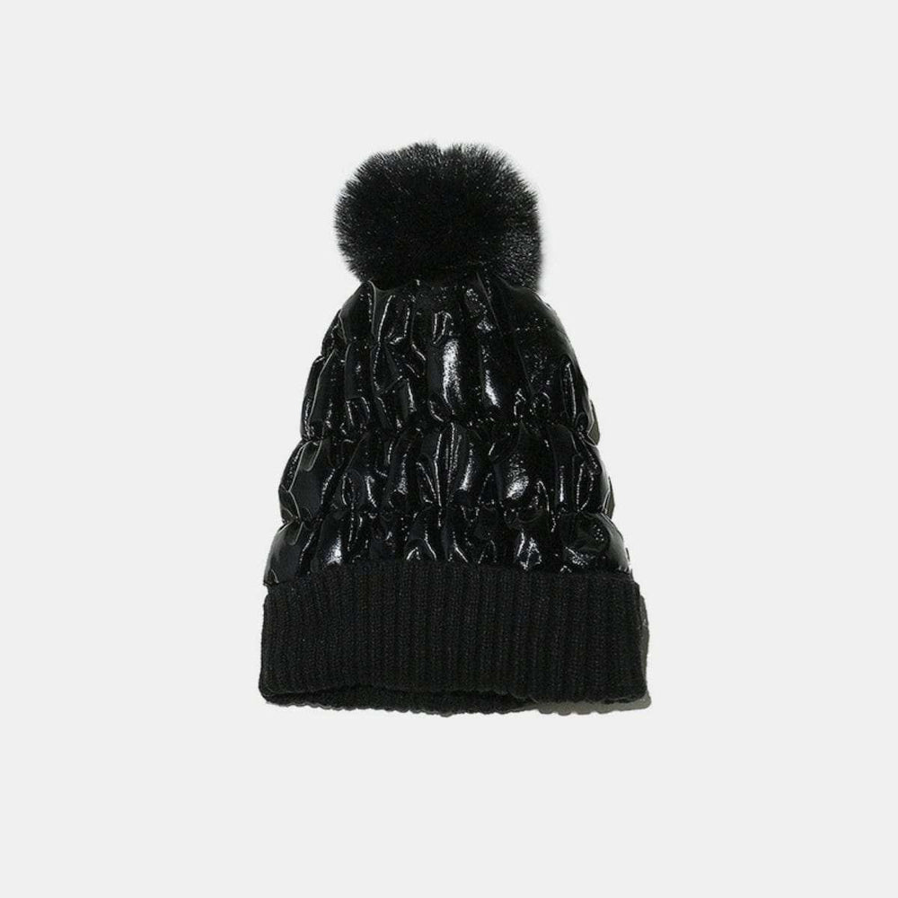Thermal Knit Hat with Pompom - Trendsi - Flyclothing LLC