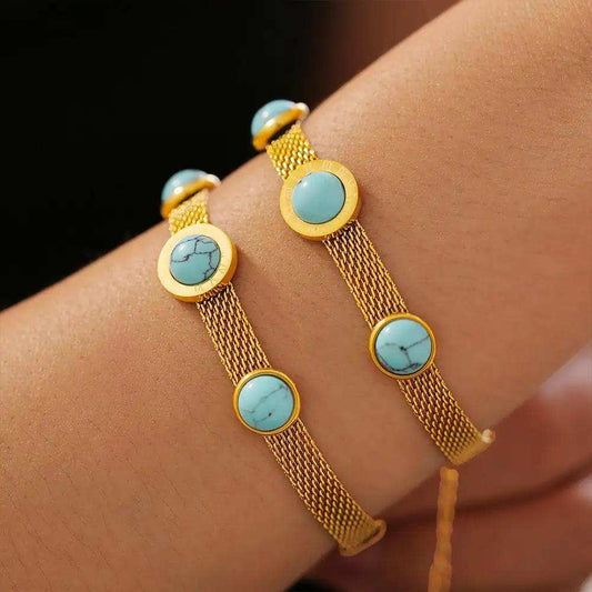Turquoise Titanium Steel Bracelet - Trendsi - Flyclothing LLC