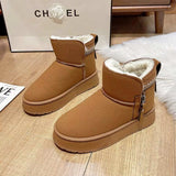 Round Toe Platform Boots - Trendsi - Flyclothing LLC