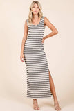 Mittoshop Striped Scoop Neck Sleeveless Maxi Dress - Trendsi - Flyclothing LLC