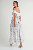 MABLE Floral Printed Off Shoulder Maxi Dress - Trendsi - Flyclothing LLC