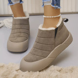 Warm Plush Lined Ankle Boots - Trendsi - Flyclothing LLC