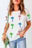 Coconut Palm Round Neck Short Sleeve T-Shirt - Trendsi - Flyclothing LLC