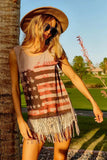 BiBi American Flag Print Knit Sleeveless Top - Trendsi - Flyclothing LLC