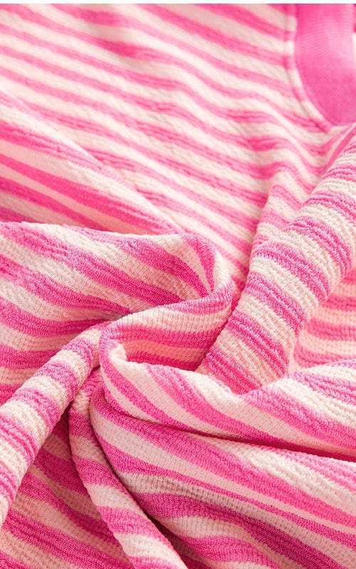 Striped Round Neck Long Sleeve Sweatshirt - Trendsi - Flyclothing LLC