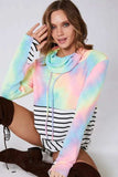 BiBi Tie Dye French Terry Cowl Neck Top - Trendsi - Flyclothing LLC