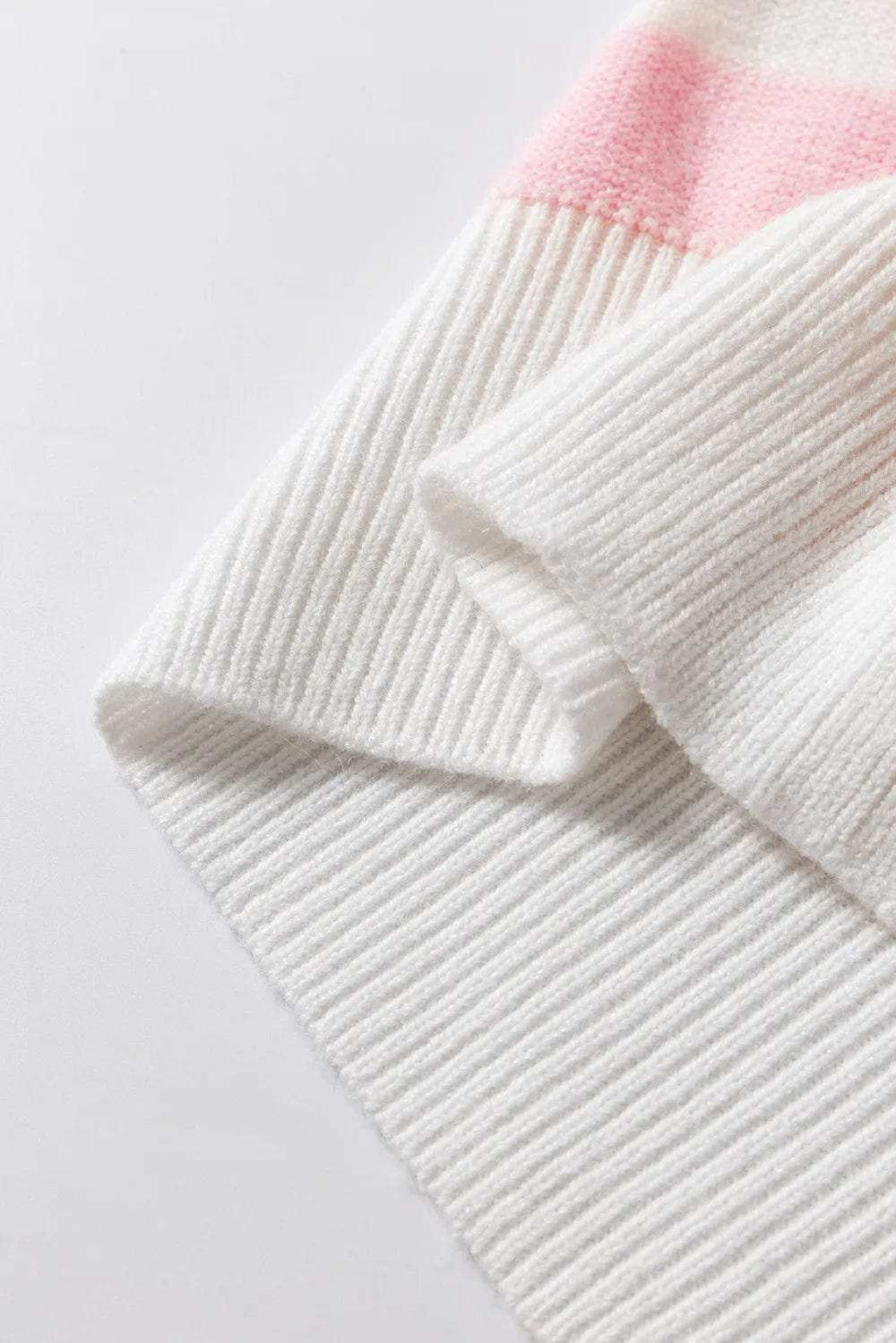 Exposed Seam Striped Round Neck Long Sleeve Sweater - Trendsi - Flyclothing LLC