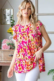 Heimish Full Size Butterfly Sleeve Floral Tiered Top Plus Size - Trendsi - Flyclothing LLC