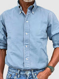 Men's Full Size Collared Neck Button Down Shirt Plus Size - Trendsi - Flyclothing LLC