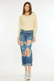 Kancan Distressed Mid Rise True Boyfriend Jeans - Trendsi - Flyclothing LLC