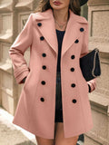 Double-Breasted Wool Blend Overcoat - Trendsi - Flyclothing LLC