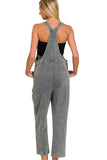 Zenana Washed Knot Strap Relaxed Fit Overalls - Trendsi - Flyclothing LLC