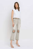 Lovervet Distressed Raw Hem Cropped Flare Jeans - Trendsi - Flyclothing LLC