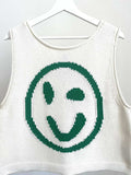 Smiley Round Neck Sweater Vest - Trendsi - Flyclothing LLC