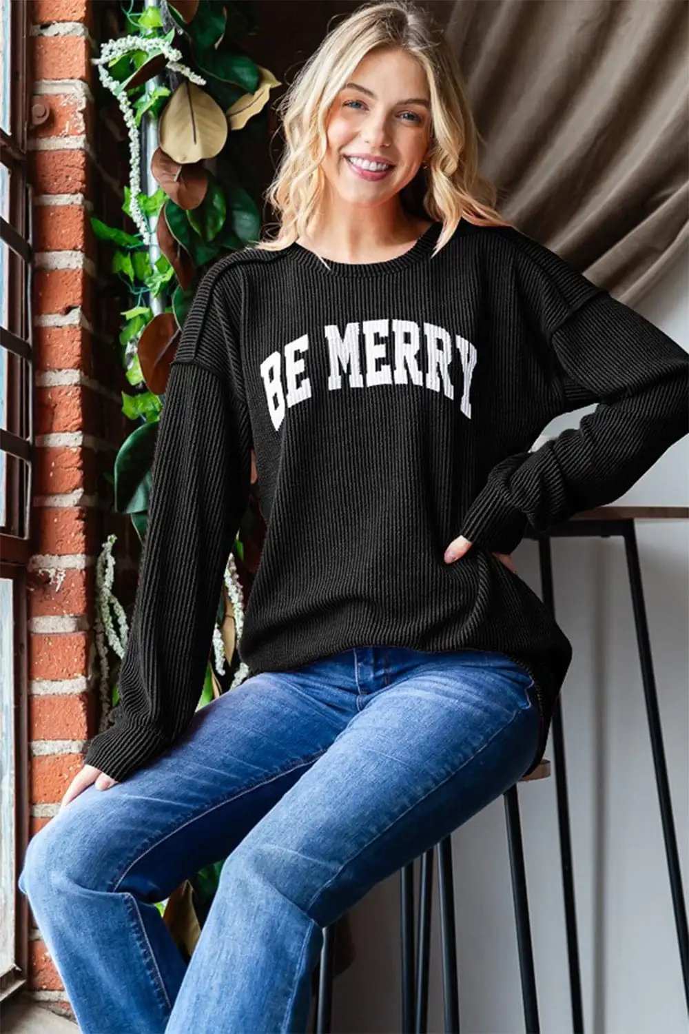 Heimish Ribbed Exposed Seam Long Sleeve T-Shirt - Trendsi - Flyclothing LLC