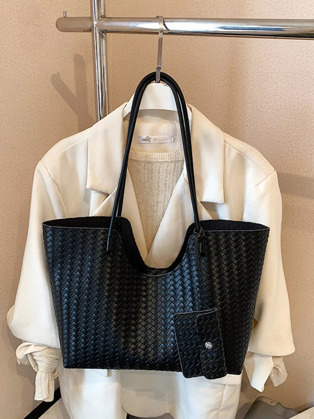 Woven Texture Large Capacity Tote Bag - Trendsi - Flyclothing LLC