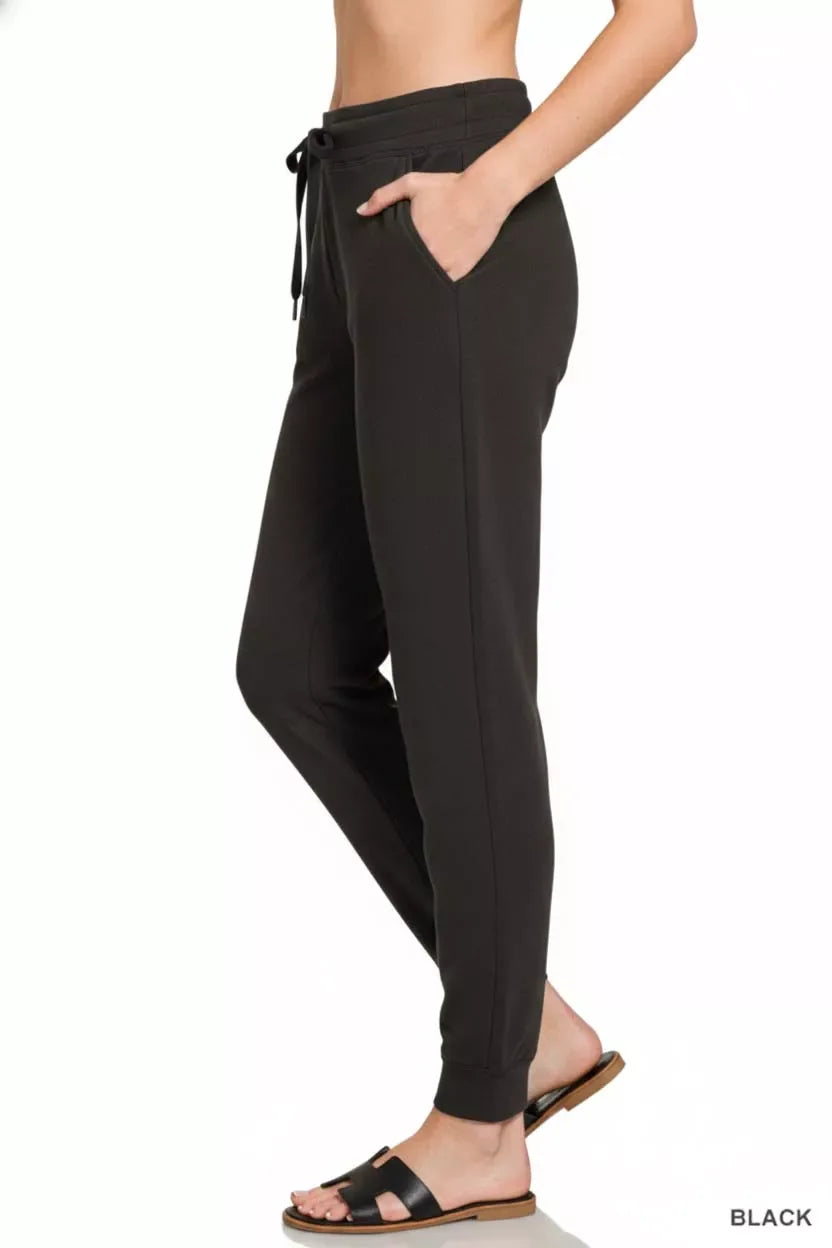 Zenana Drawstring Scuba Joggers with Pockets - Trendsi - Flyclothing LLC