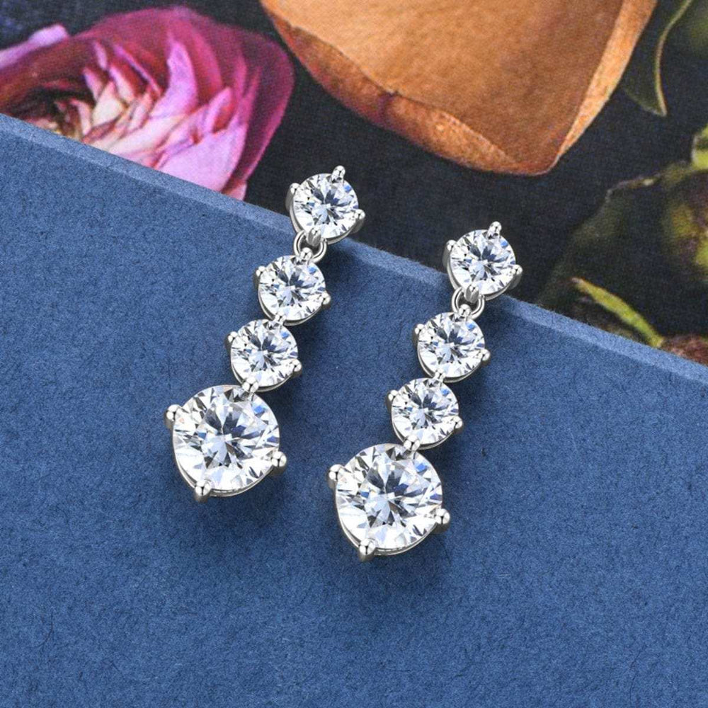 4 Carat Moissanite 925 Sterling Silver Earrings - Trendsi - Flyclothing LLC
