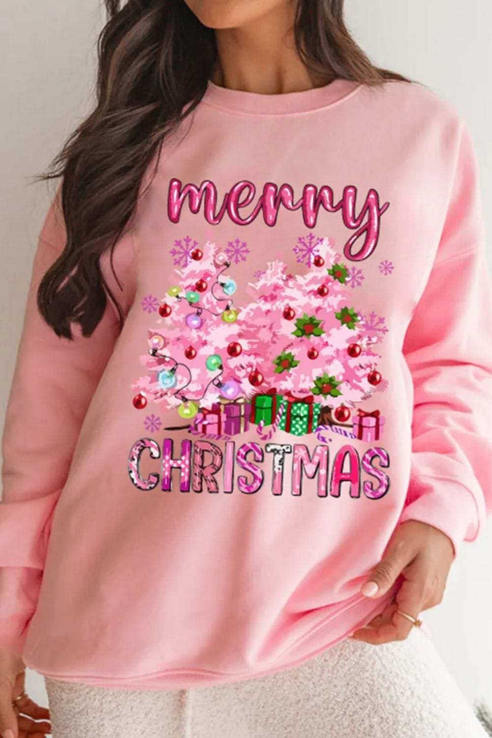 MERRY CHRISTMAS Long Sleeve Sweatshirt - Trendsi - Flyclothing LLC