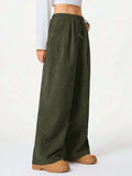 Drawstring Wide Leg Pants - Trendsi - Flyclothing LLC