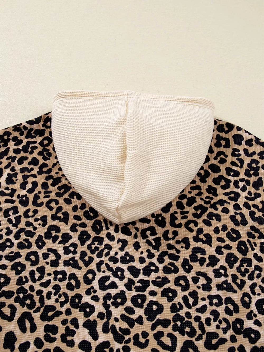 Leopard Print Long Sleeve Hoodie with Pocket - Trendsi - Flyclothing LLC