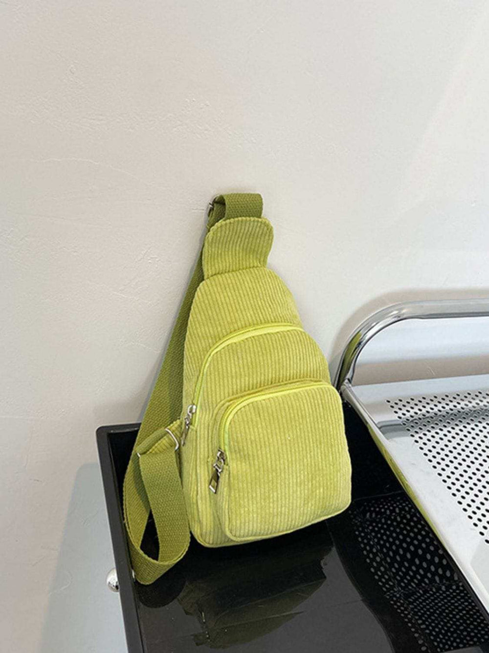 Corduroy Solid Color Crossbody Bag - Trendsi - Flyclothing LLC