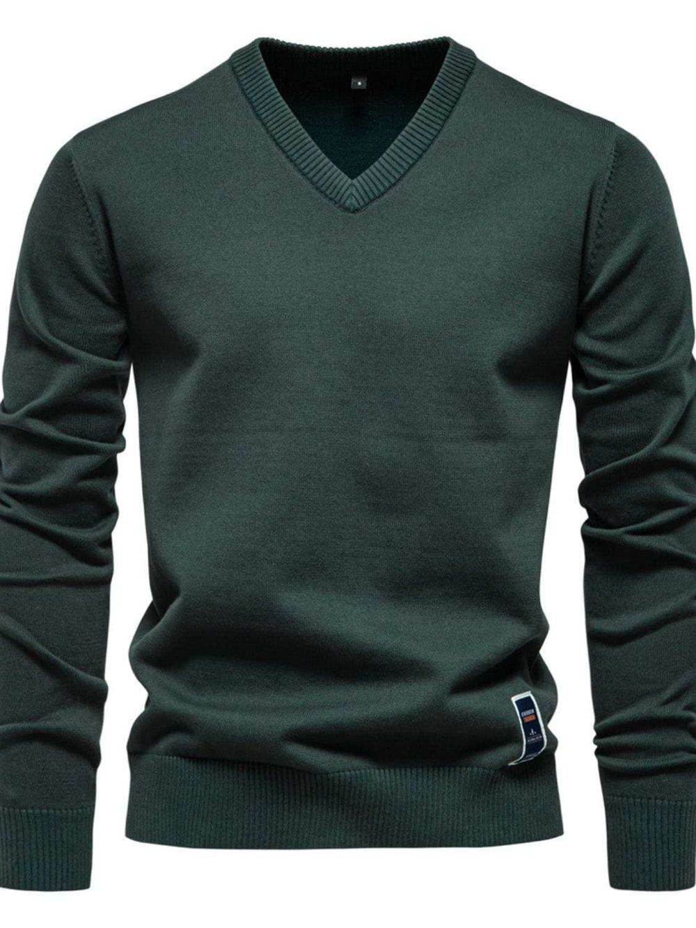 Men's Ribbed Hem V-Neck Long Sleeve Sweater - Trendsi - Flyclothing LLC