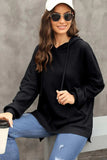 Waffle-Knit Long Sleeve Hoodie - Trendsi - Flyclothing LLC