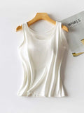 Round Neck Tank with Bra - Trendsi - Flyclothing LLC