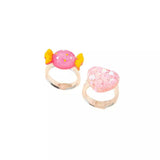 2 Piece Cute Candy Heart Resin Rings - Trendsi - Flyclothing LLC