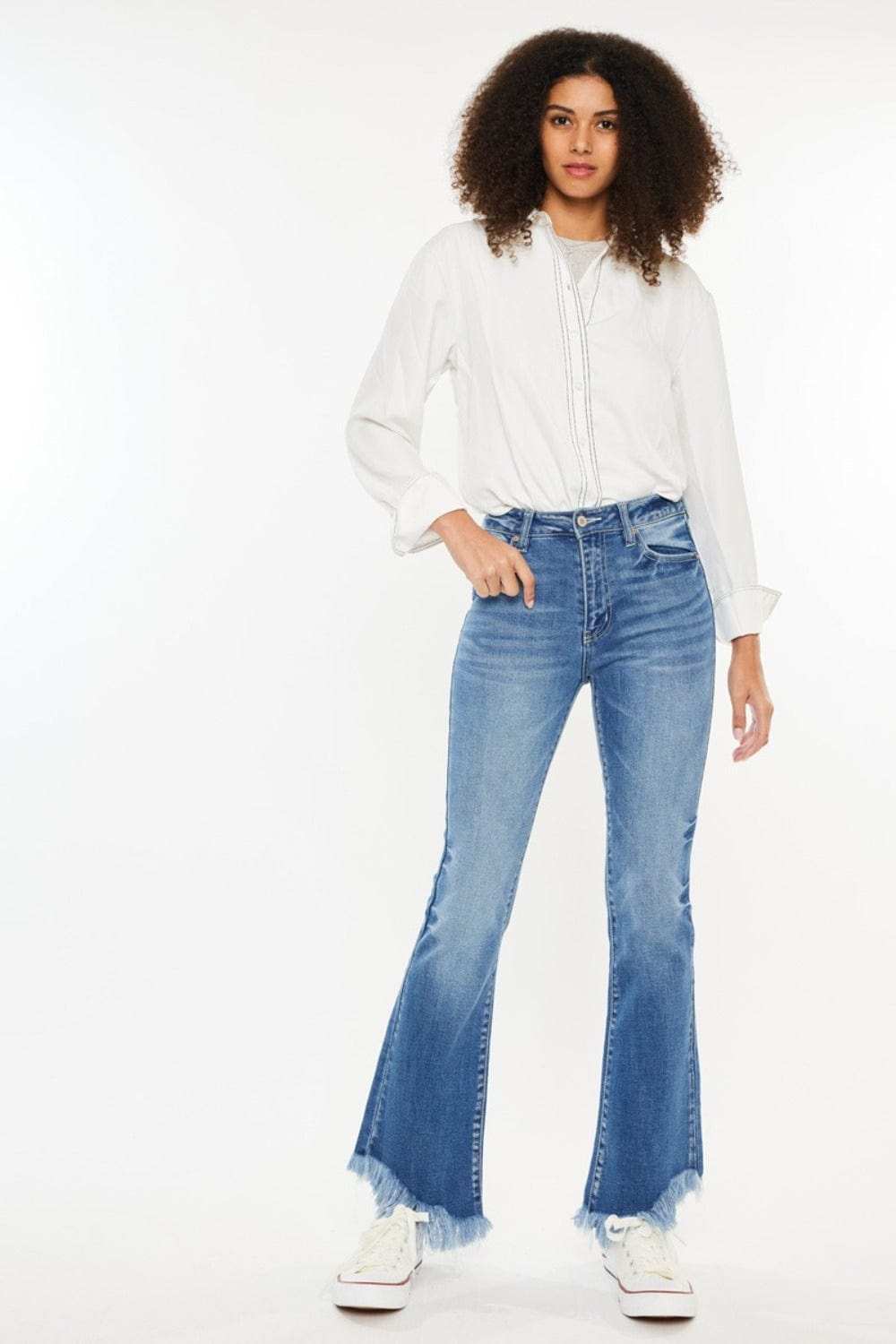 Kancan High Rise Frayed Hem Jeans - Trendsi - Flyclothing LLC