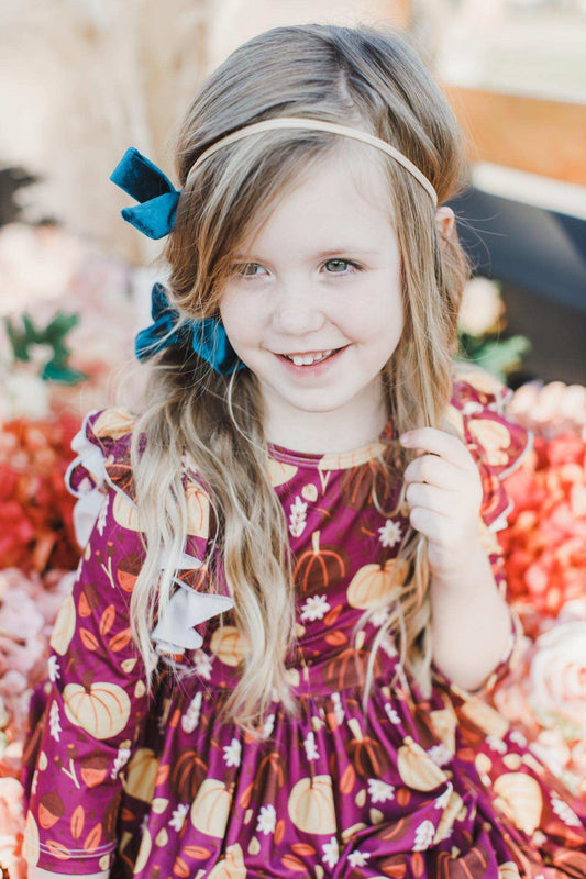 Pumpkin Patch 3/4 Sleeve Ruffle Twirl Dress - Mila & Rose ® - Flyclothing LLC
