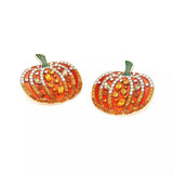 Halloween Pumpkin Rhinestone Stud Earrings - Trendsi - Flyclothing LLC