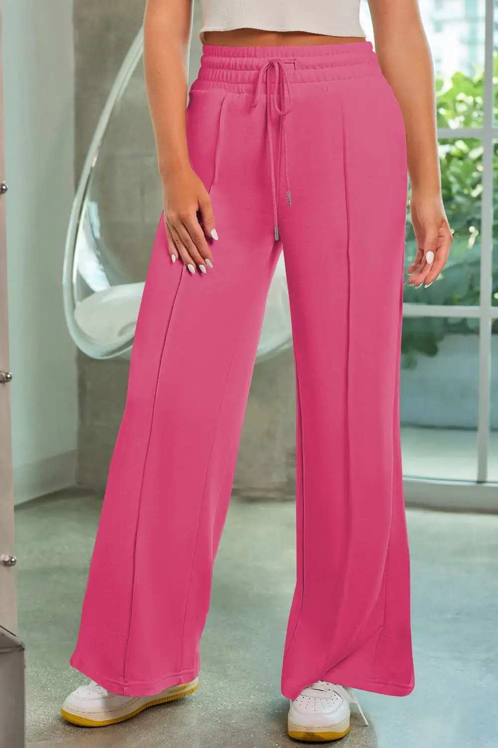 Drawstring Wide Leg Pants with Pockets - Trendsi - Flyclothing LLC