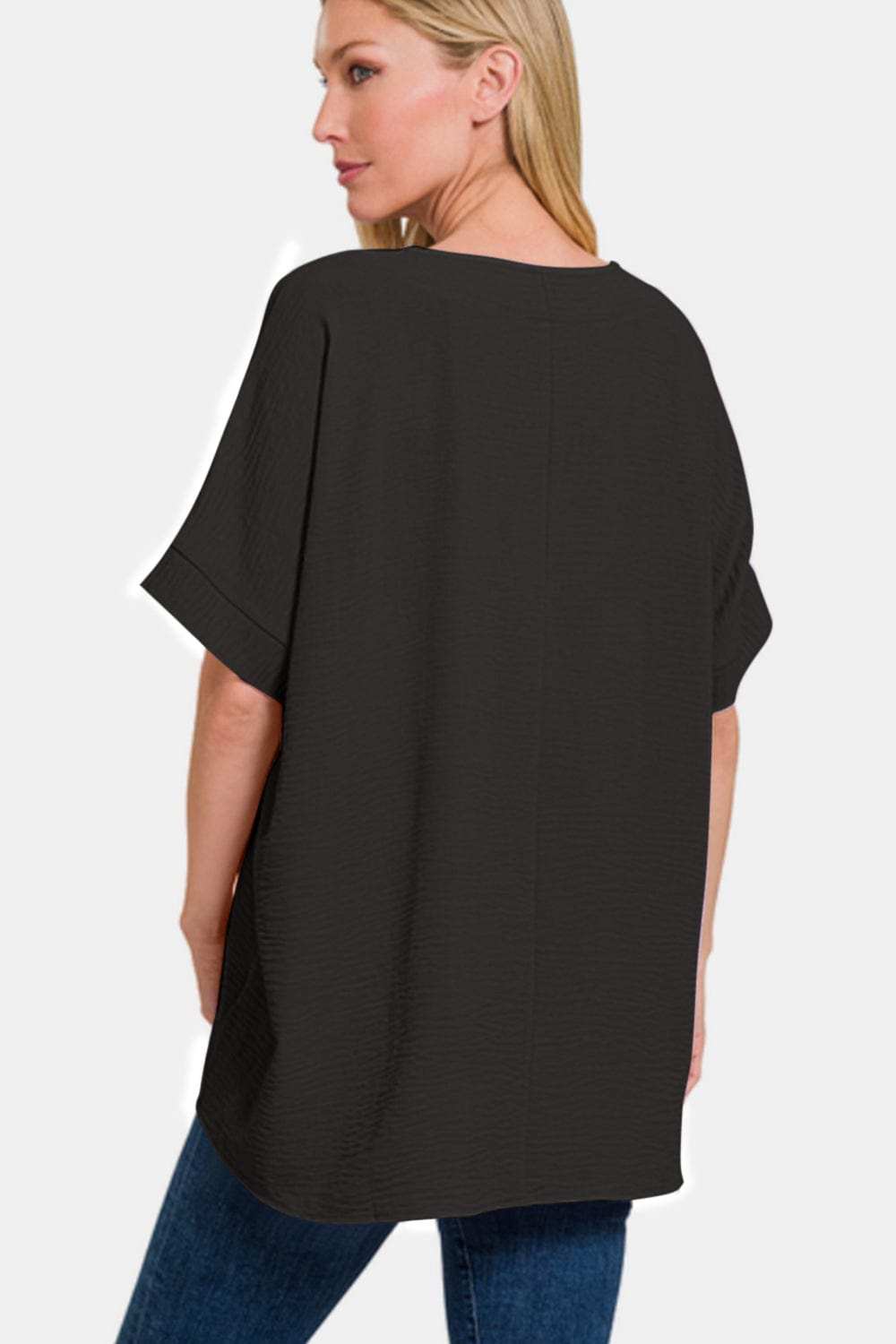 Zenana Full Size V-Neck Short Sleeve Top - Trendsi - Flyclothing LLC