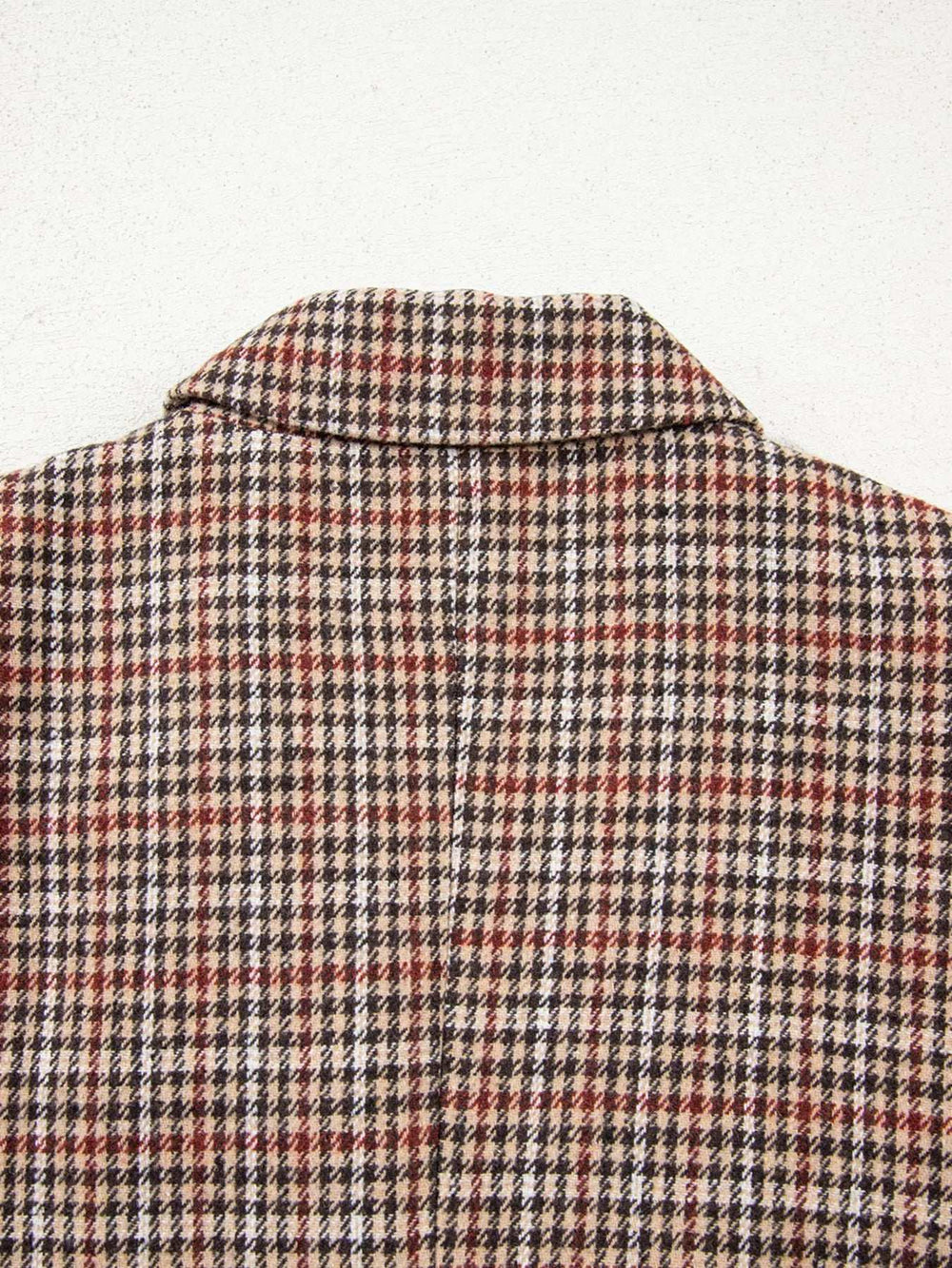 Houndstooth Lapel Collar Blazer - Trendsi - Flyclothing LLC