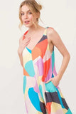 And The Why Tied Shoulder Straps Wide-Leg Geo Print Jumpsuit - Trendsi - Flyclothing LLC