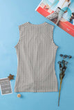 Cutout Striped Round Neck Tank - Trendsi - Flyclothing LLC
