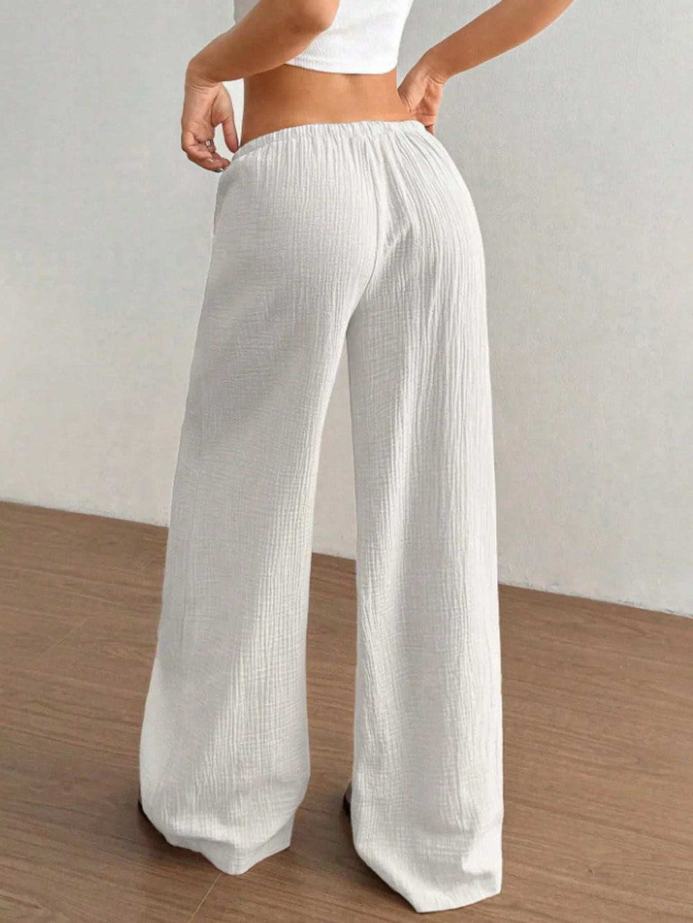 Wide Leg Drawstring Casual Pants - Trendsi - Flyclothing LLC