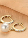 925 Sterling Silver Freshwater Pearl Earrings - Trendsi - Flyclothing LLC