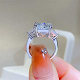 5 Carat Moissanite 925 Sterling Silver Ring - Trendsi - Flyclothing LLC