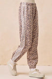 BiBi Side Lines Leopard Track Pants - Trendsi - Flyclothing LLC